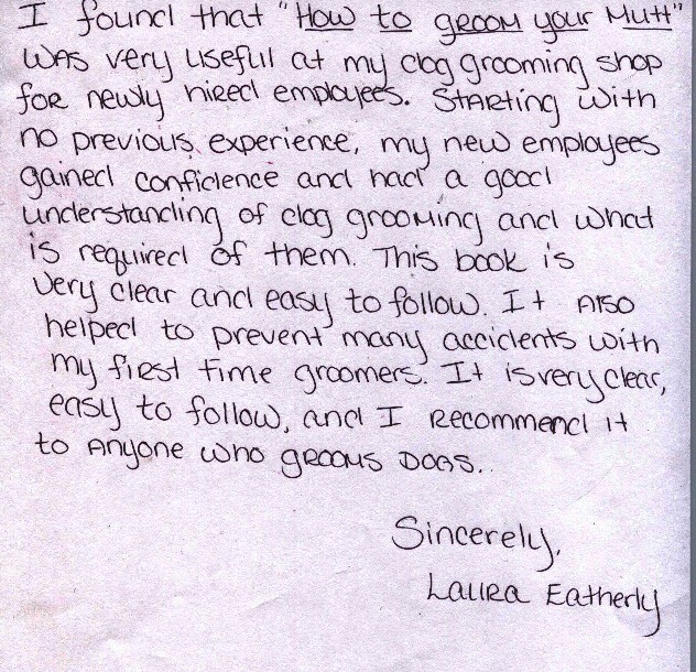 Handwritten testimonial
