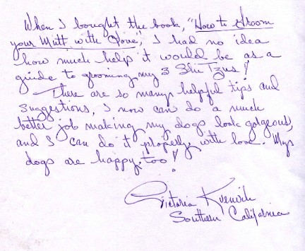 Handwritten testimonial